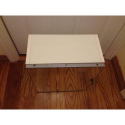 Mirror Single Door Cabinet - White, D:21.5cm W:40 cm H:45cm