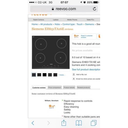 Siemens induction hob
