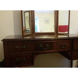 Dressing table with drawers and three sided mirror. Excellent condition.