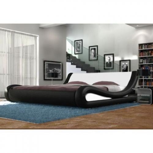Modern back and white bed frame for sale in great condition. No mattress included!