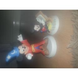 2 Ceramic Disney Mickey Mouse figures