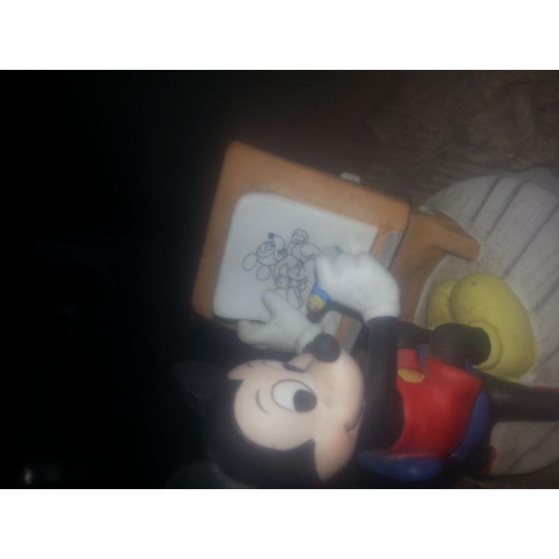 2 Ceramic Disney Mickey Mouse figures