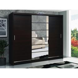 Brand New 3 Door Monaco Sliding Wardrobe Cupboard with Full Mirror