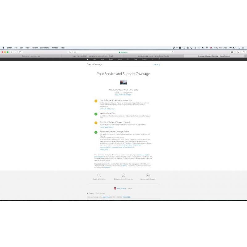MacBook Air 2015 13inch under warranty FULLY LOADED