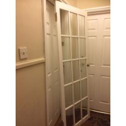 Glass Panel Door Bevelled Glass Panelled with Antique Brass Knob Handle Queen's Park Maida Hampstead