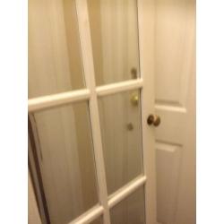 Glass Panel Door Bevelled Glass Panelled with Antique Brass Knob Handle Queen's Park Maida Hampstead
