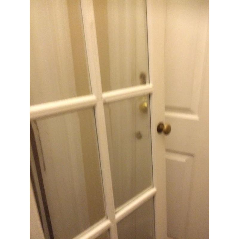 Glass Panel Door Bevelled Glass Panelled with Antique Brass Knob Handle Queen's Park Maida Hampstead