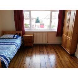 Large double room - bills included ,no contract. Short term available.