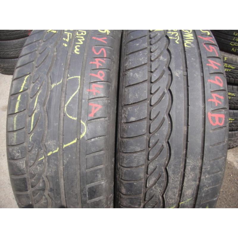 205/45/17 Dunlop, BMW Runflat x2 A Pair 5.6mm Partly Worn Used Tyres 50 255 215 235 245 40 18 19 225