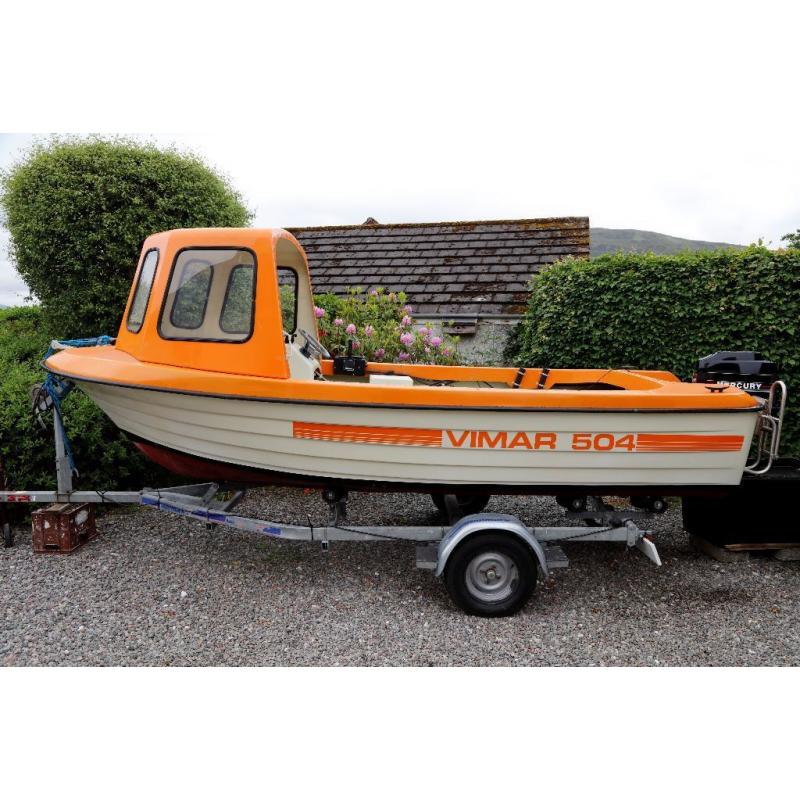 Vimar 504 16ft fishing boat with 40hp Mercury outboard and trailer.