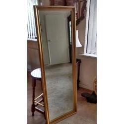 EX LARGE GOLD FRAMED DRESSING MOUNTABLE MIRROR MEASURES 158CM X 54CM