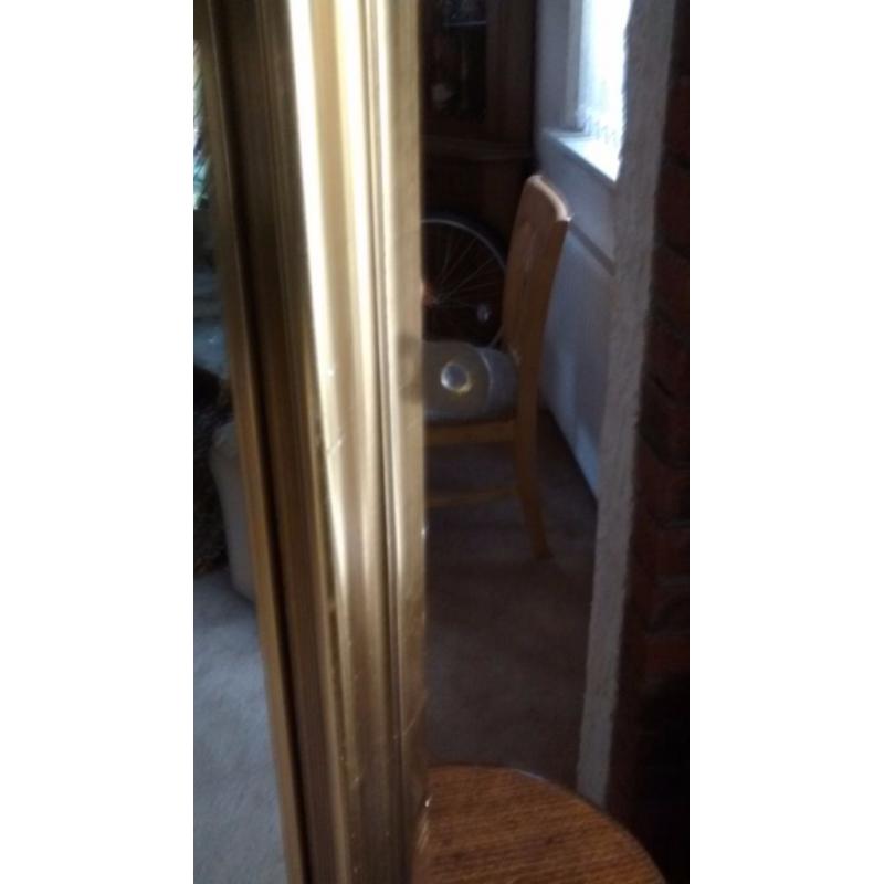 EX LARGE GOLD FRAMED DRESSING MOUNTABLE MIRROR MEASURES 158CM X 54CM