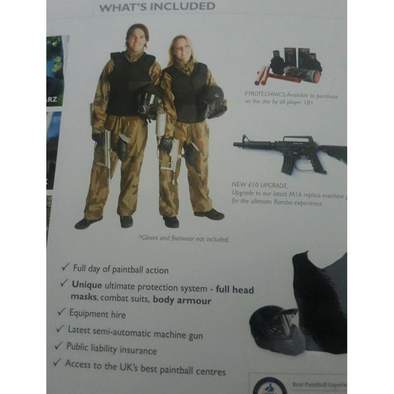 PAINTBALL TICKETS FOR SALE