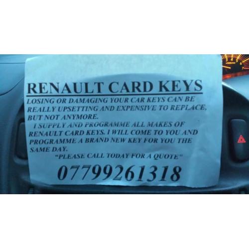 Renault Keycards supplied and programmed.