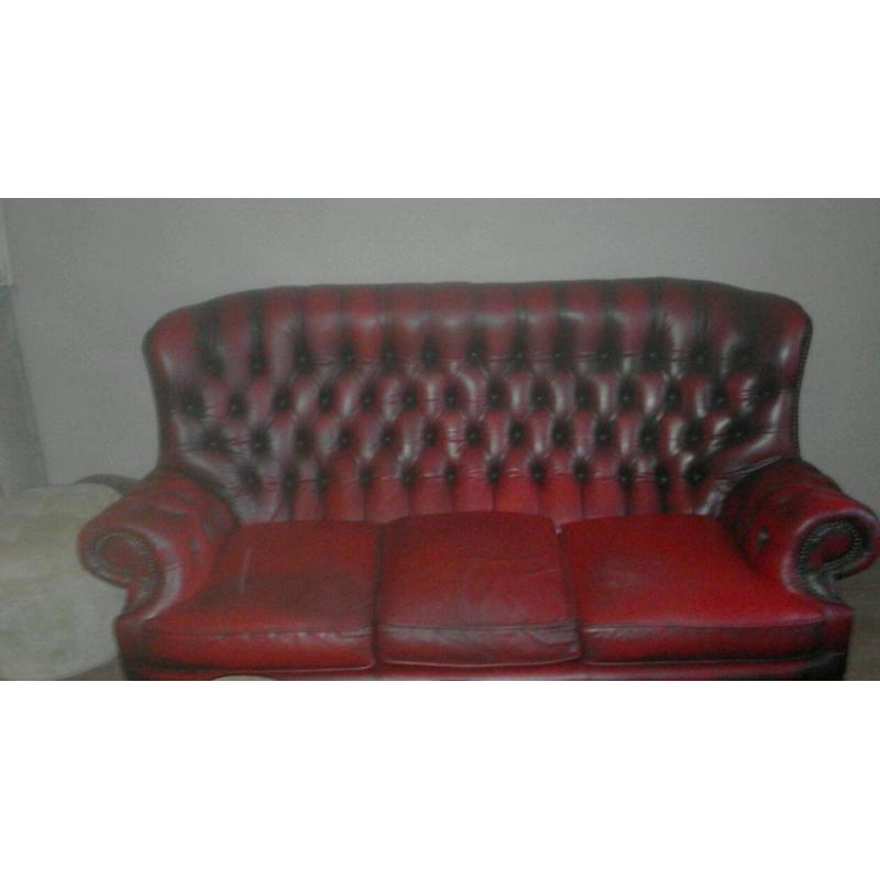 ox blood chesterfield settee