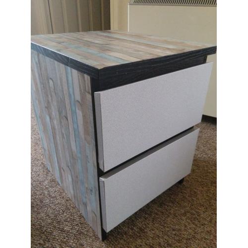 two upcycled sets of bedside drawers will separate very funky
