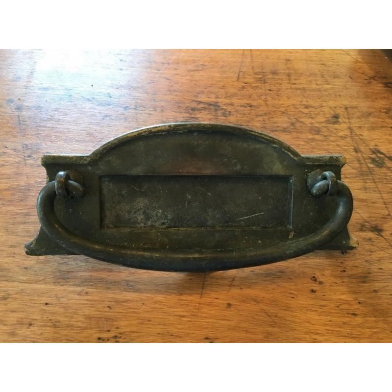 Antique metal letter box with built in knocker