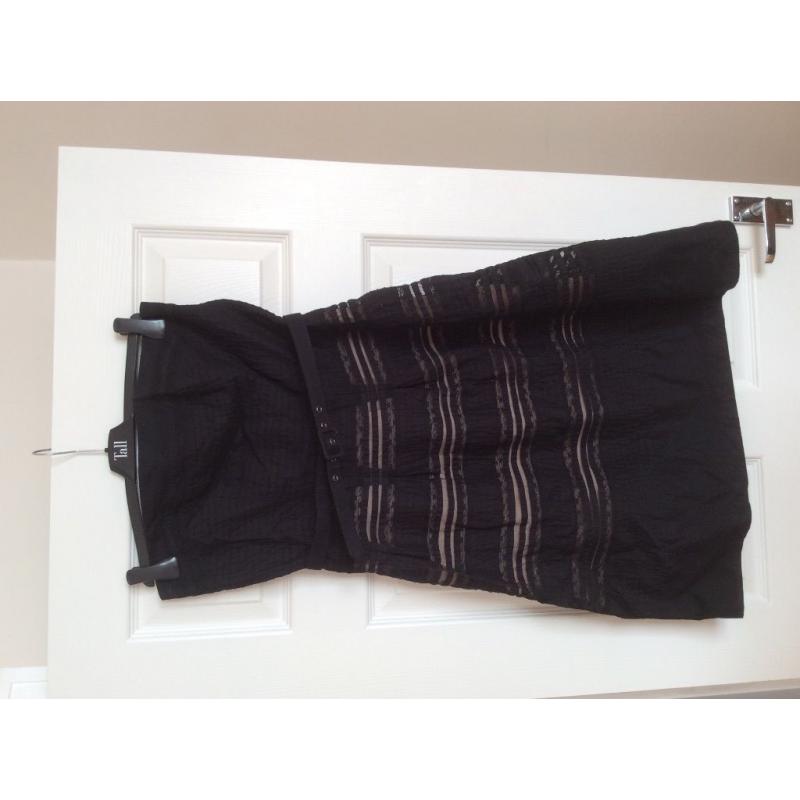 Oasis size 12 black strapless dress