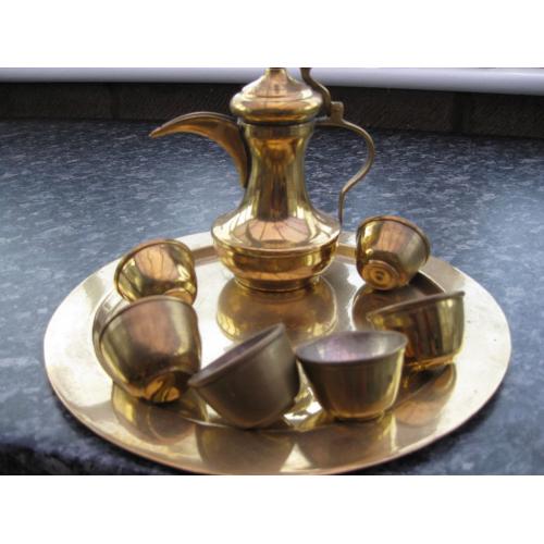 BRASS MOROCCAN COFFEE SET