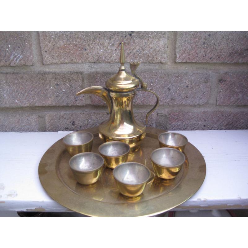 BRASS MOROCCAN COFFEE SET