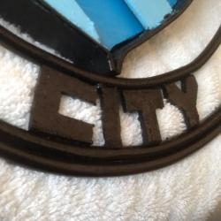 Latest Manchester City shield, emblem, badge - football memorabilia