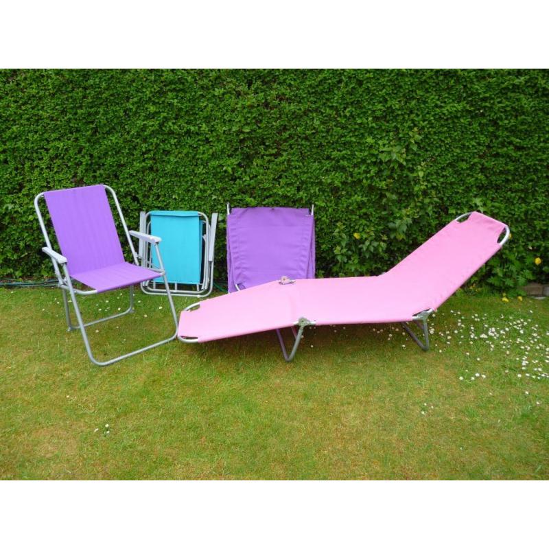 Camp beds and chairs
