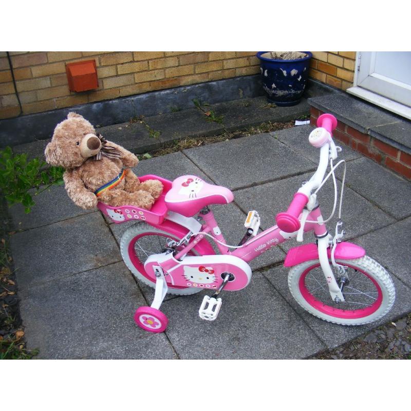 HELLO KITTY BIKE 14" WHEEL HARDLY USED great working order
