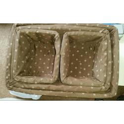 Set of 4 storage wicker baskets with covers