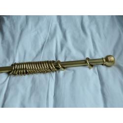 Brass curtain pole, rings and fixings