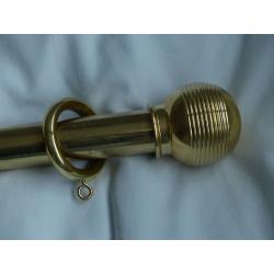 Brass curtain pole, rings and fixings