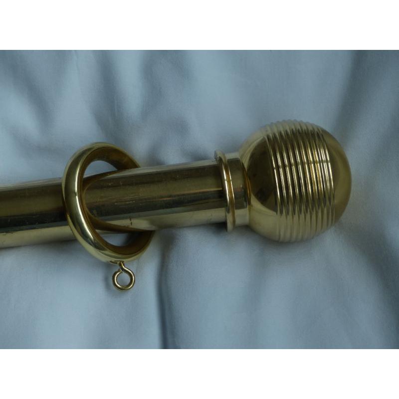 Brass curtain pole, rings and fixings