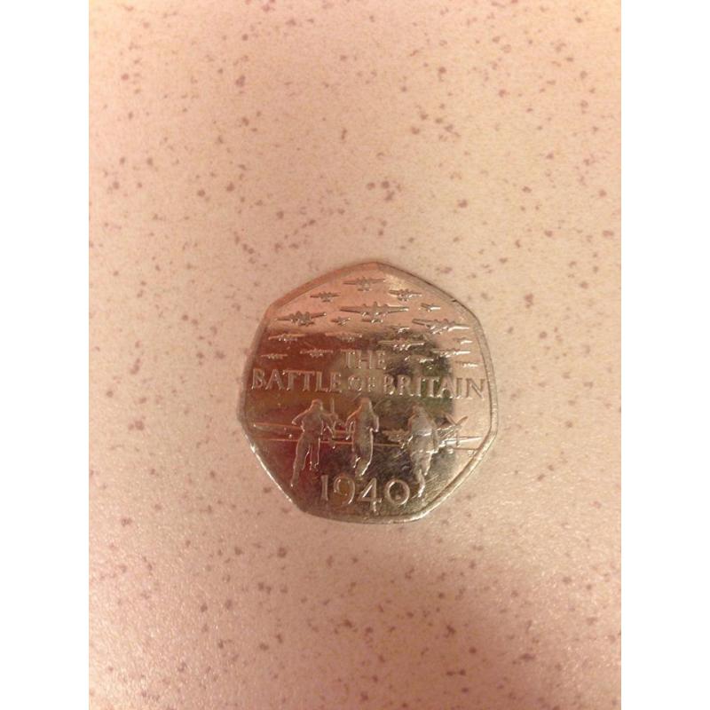 Collectible Rare Batlle of britain 50p