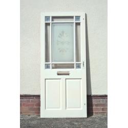 Solid wood external door with glass panels NEARLY NEW