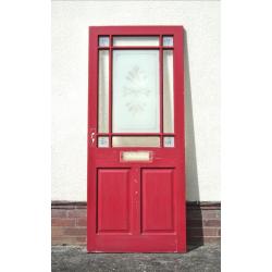 Solid wood external door with glass panels NEARLY NEW