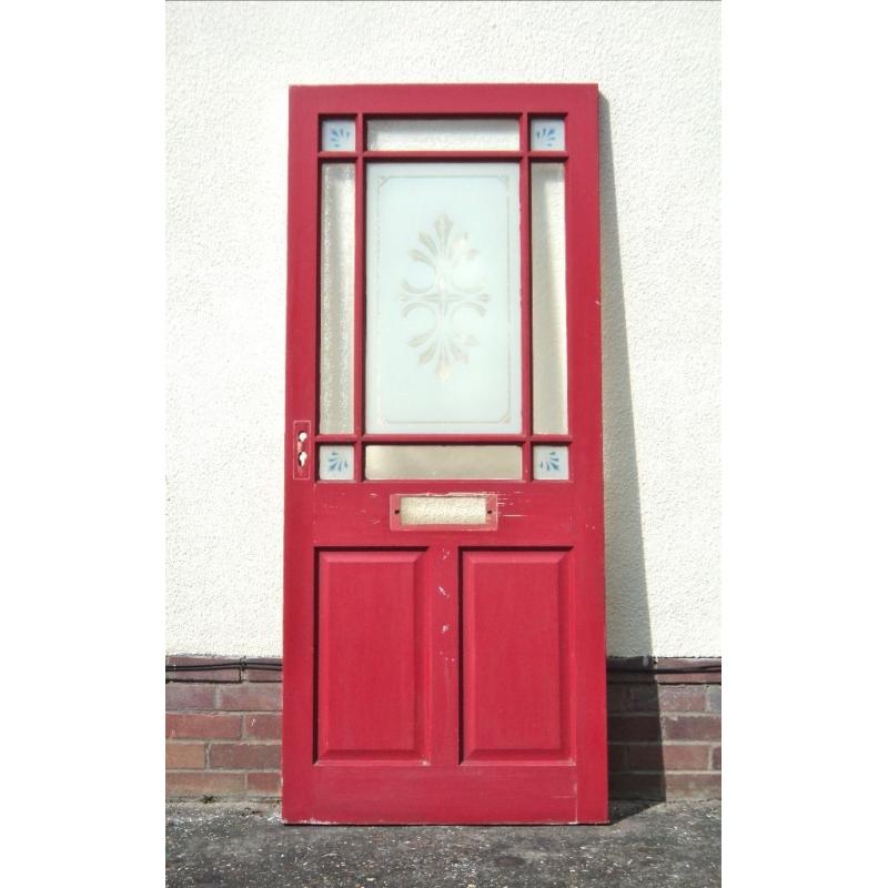 Solid wood external door with glass panels NEARLY NEW