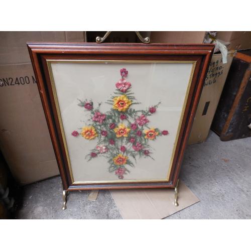 FIRE SCREEN FLOWERS DECORATIVE CHADDESDEN DERBY