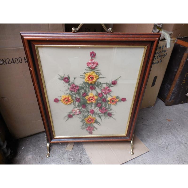 FIRE SCREEN FLOWERS DECORATIVE CHADDESDEN DERBY
