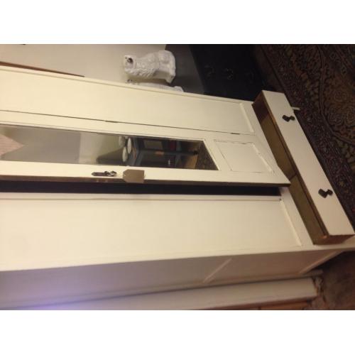small cream painted wardrobe