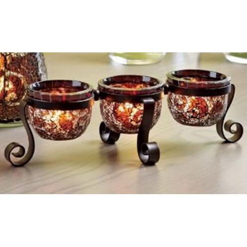 Partylite Amaretto Swirl trio tealight holder no original box excellent condition