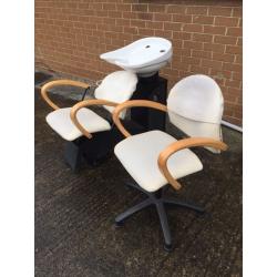 Salon back wash and hair dressing chair