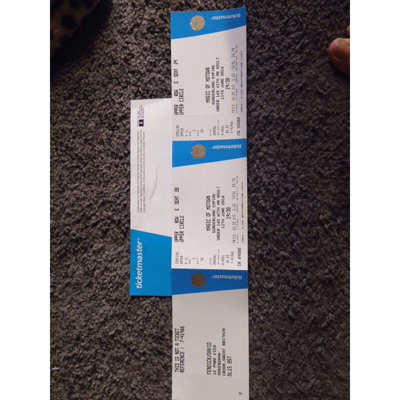 Great Centre Stall Tickets X 2 'Magic Of Motown' Sunderland Empire 11th June 2016