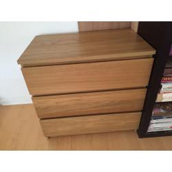 IKEA MALM chest of 3 drawers