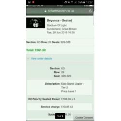 Beyonce tickets x3