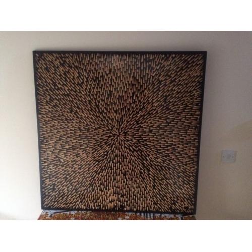 STUNNING HAND MADE TRIPPY BAMBOO WALL ART