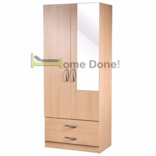 **7-DAY MONEY BACK GUARANTEE!**- 2 Door or 3 Door Ready Built Wardrobe - SAME/NEXT DAY DELIVERY