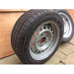 Trailer rims and tyres x2