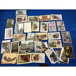 Job Lot Of Antique / Vintage Pre-War and Post War Postcards - 39 Postcards Most With Stamps- UNUSUAL
