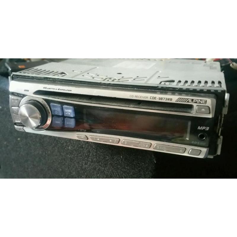alpine cde-9873rb aux cd player stereo