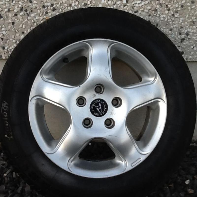 15INCH 5/112 VW WOLFRACE ALLOY WHEELS WITH TYRES FIT AUDI SEAT SKODA ETC