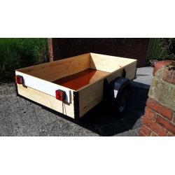 6ft x 3ft 6ins approx. Refurbished trailer